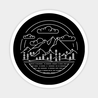 Mountains Line Art Magnet